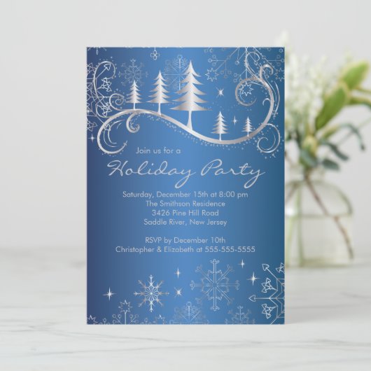 Chic Snowflakes kerstbomen feestdag Kaart (Staand voorkant)