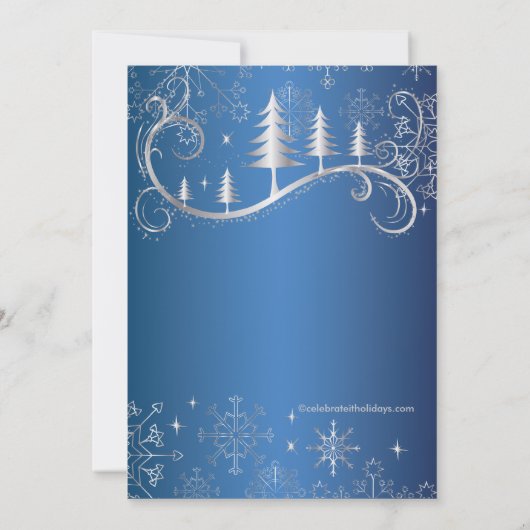 Chic Snowflakes kerstbomen feestdag Kaart (Achterkant)