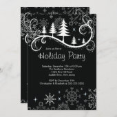 Chic Snowflakes kerstbomen feestdag Kaart (Voorkant / Achterkant)
