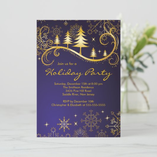 Chic Snowflakes kerstbomen feestdag Kaart (Staand voorkant)