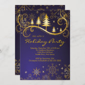 Chic Snowflakes kerstbomen feestdag Kaart (Voorkant / Achterkant)