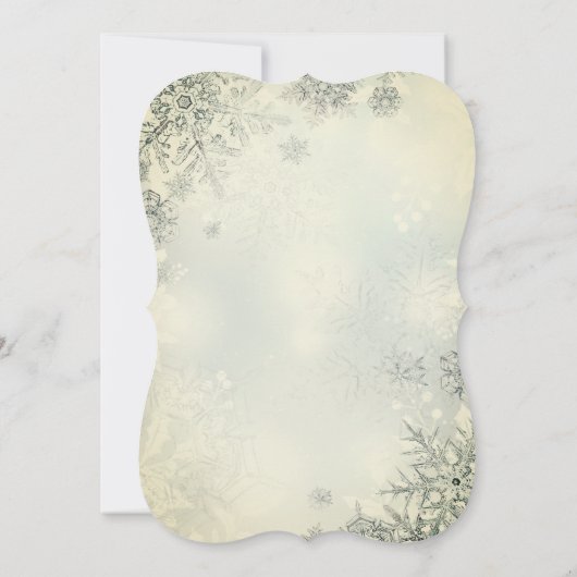 Chic Snowflakes, lampjes, ballon, kerstfeest Kaart (Achterkant)