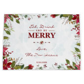 Chic Snowflakes Poinsettia Eet Drink & wees vrolij Groot Cadeauzakje (Voorkant)