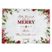 Chic Snowflakes Poinsettia Eet Drink & wees vrolij Groot Cadeauzakje (Achterkant)