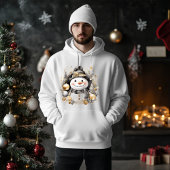 Chic Snowman: Black and Gold Holiday Charm Hoodie