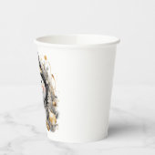 Chic Snowman: Black and Gold Holiday Charm Papieren Bekers (Links)