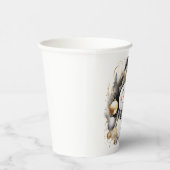 Chic Snowman: Black and Gold Holiday Charm Papieren Bekers (Rechts)