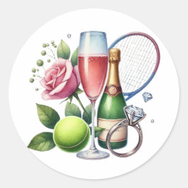 Chic Social Club Tennis Bachelorette Ronde Sticker