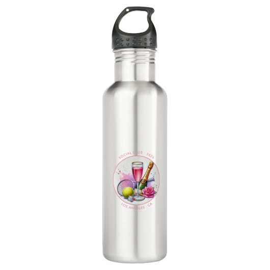 Chic Social Club Tennis Vrijgezellenweekend Waterfles (Voorkant)