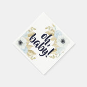 Chic Soft Blue en White Floral Baby shower Servet (Hoek)