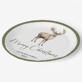 Chic Soft Earth Tone Christmas Personalized Dinner Papieren Bordje (Gekanteld)