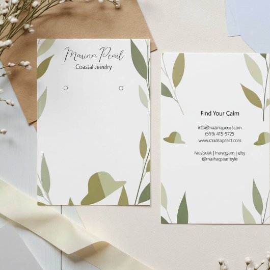 Chic Soft Foliage Pet Kunstwerk Design Kaart