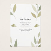 Chic Soft Foliage Pet Kunstwerk Design Kaart (Achterkant)