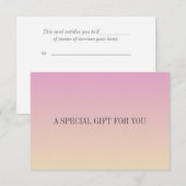 Chic Soft Gradient Roze Sinaasappel Gift Kaart (Voorkant / Achterkant)