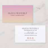 Chic Soft Gradient Roze Sinaasappel perzik Social Visitekaartje (Voorkant / Achterkant)