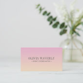 Chic Soft Gradient Roze Sinaasappel perzik Social Visitekaartje (Staand voorkant)