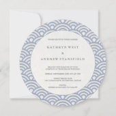 Chic Soft Paars gestileerde Japanse golven bruilof Kaart (Voorkant)