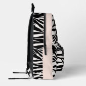 Chic Soft Perzik Zwart en Wit Zebraprint Tieners Bedrukte Rugzak (Links)