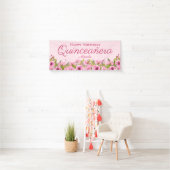 Chic Soft Pink textured Pink Quinceañera B Spandoek (Insitu)