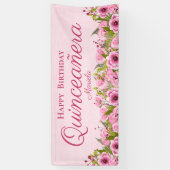 Chic Soft Pink textured Pink Quinceañera B Spandoek (Verticaal)