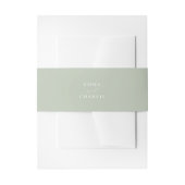 Chic Soft Sage boho wedding invitation belly band Uitnodigingen Wikkel (Voorkant Voorbeeld)