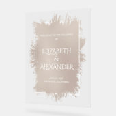 Chic Soft Taupe Splash Wedding Welkom Acryl Bord (Hoek)