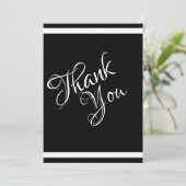 Chic Sophisticated Beauful Black & White Bedankkaart (Staand voorkant)