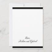 Chic Sophisticated Beauful Black & White Bedankkaart (Achterkant)