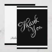 Chic Sophisticated Beauful Black & White Bedankkaart (Voorkant / Achterkant)
