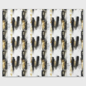 Chic Sophisticated Black and Gold Stroke Abstract Cadeaupapier (Vlak)