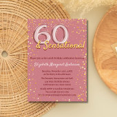 Chic Sophisticated Roos Gouden Glitter 60e Verjaar Kaart