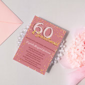 Chic Sophisticated Roos Gouden Glitter 60e Verjaar Kaart