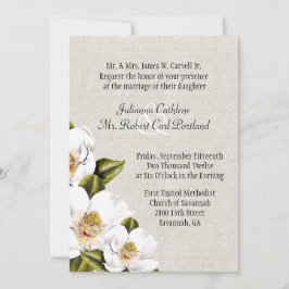 Chic Southern Belle Magnolias Wedding Invitation Kaart