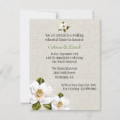Chic Southern Magnolias Wedding Rehearsal Dinner Kaart (Voorkant)