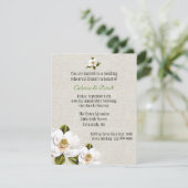 Chic Southern Magnolias Wedding Rehearsal Dinner Kaart (Staand voorkant)