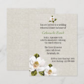 Chic Southern Magnolias Wedding Rehearsal Dinner Kaart (Voorkant / Achterkant)