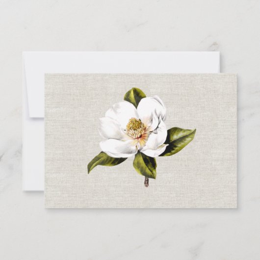 Chic Southern Magnolias Wedding RSVP Reactie (Achterkant)