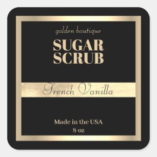 Chic Spa Product Black Gold Vierkante Sticker