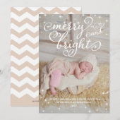 Chic Sparking Merry & Bright Feestdagen Fotokaart Feestdagenkaart (Voorkant / Achterkant)
