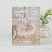 Chic Sparking Merry & Bright Feestdagen Fotokaart Feestdagenkaart (Staand voorkant)