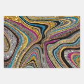 Chic Sparkle Glitter marmer blauw roze Inpakpapier Vel (Voorkant)