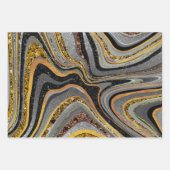 Chic Sparkle Glitter marmer grijs goud Inpakpapier Vel (Voorkant)