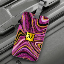 Chic Sparkle Glitter marmer roze goudmonogram