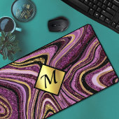 Chic Sparkle Glitter marmer roze goudmonogram Bureaumat