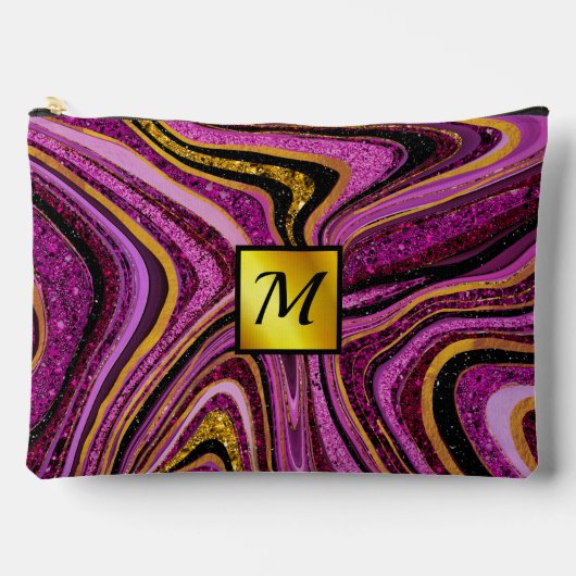 Chic Sparkle Glitter marmer roze goudmonogram Etui (Voorkant)