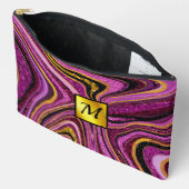 Chic Sparkle Glitter marmer roze goudmonogram Etui (Open)