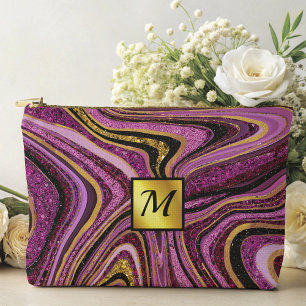 Chic Sparkle Glitter marmer roze goudmonogram Etui