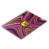 Chic Sparkle Glitter marmer roze goudmonogram Notitieboek (Linkerzijde)