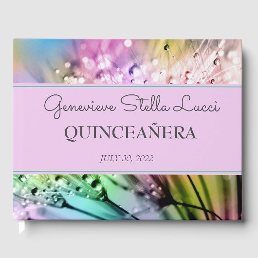 Chic Sparkles Quinceañera Party Invitation Gastenboek (Voorkant)