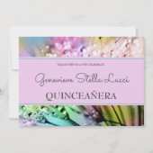 Chic Sparkles Quinceañera Party Invitation Kaart (Voorkant)
